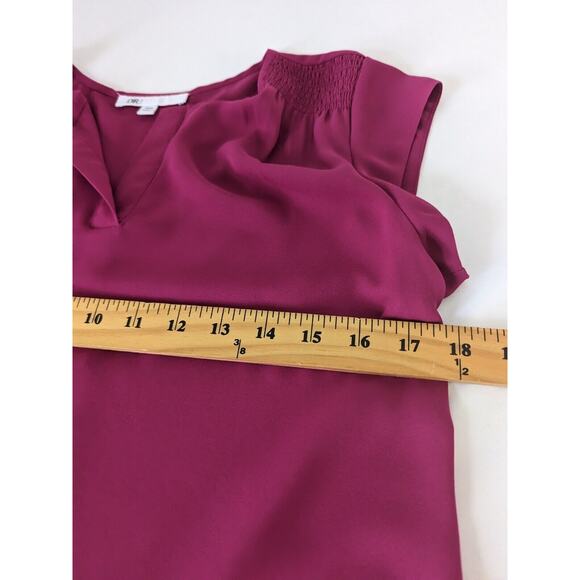 DR2 Blouse Womens Size PXS Pink Rose Cap Sleeves Flowy Lightweight Office Casual - Picture 4 of 8